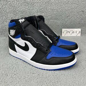 Jordan 1 High Mens 10 Shoes Blue Black White Royal Toe Nike Air Retro OG 2020 2